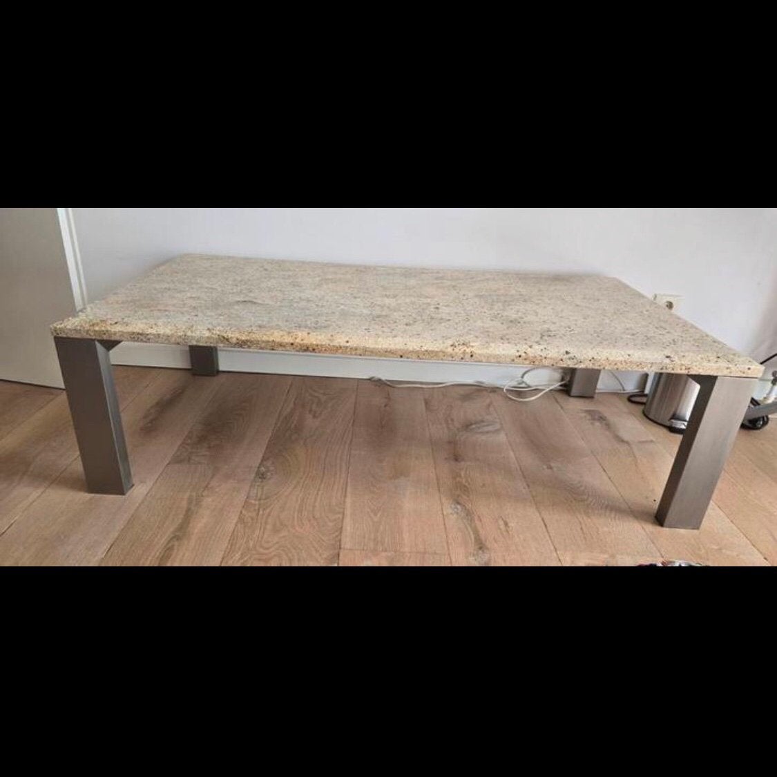 Massief marmeren salontafel - 132 cm, Huis en Inrichting, Ophalen