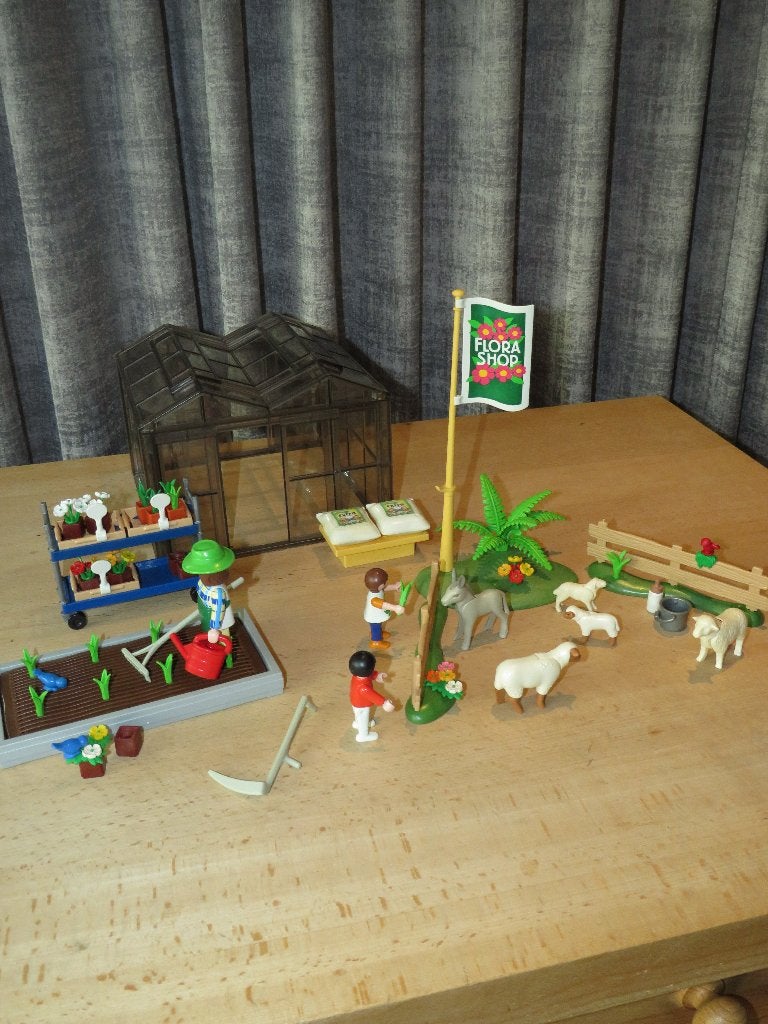 Playmobil 4481 Boerin met plantenkas en schapen en baby ezel, Complete set, Overige typen, Ophalen of Verzenden, Zo goed als nieuw