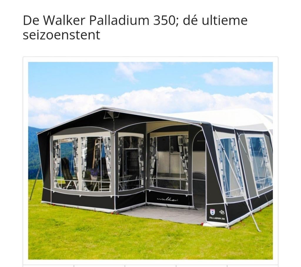 De Walker Palladium 350, de ultieme seizoenstent met uitbouw, Caravans en Kamperen, Ophalen