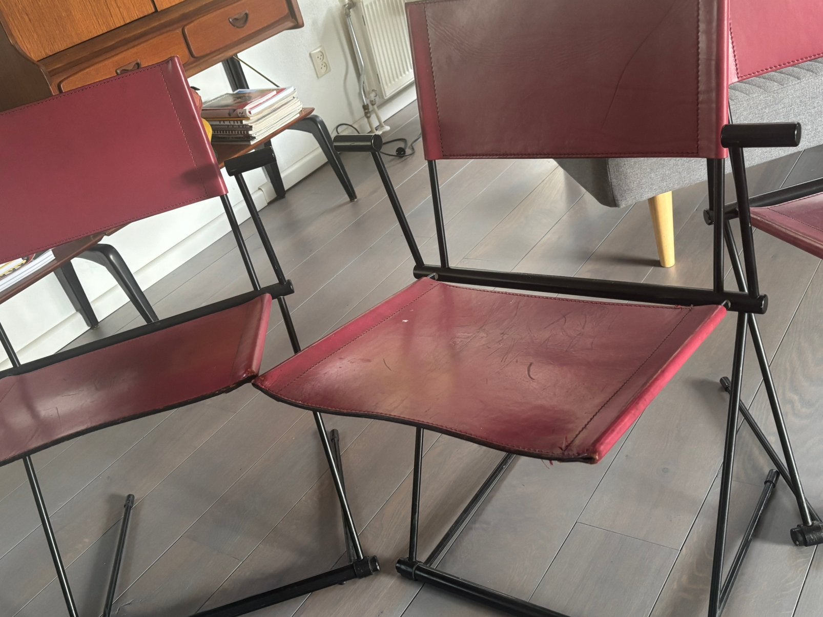 MATTEO GRASSI BALLERINA DINING CHAIRS, Ophalen, Leer, Zo goed als nieuw, Vier