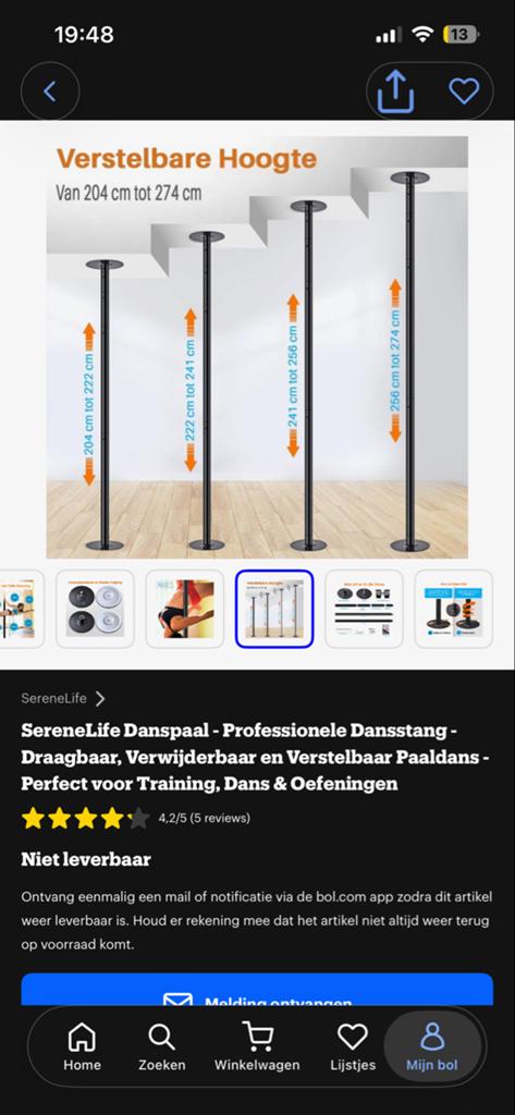 Paaldans paal, Sport en Fitness, Ophalen of Verzenden, Zo goed als nieuw, Overige typen