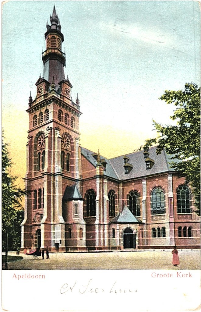 936280 Apeldoorn Groote Kerk Nette oude kaart Onbeschreven, Ophalen of Verzenden, Voor 1920, Ongelopen, Gelderland