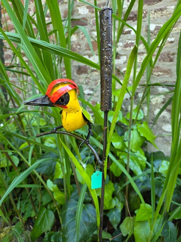 GROENE SPECHT OP RIET TAK - FAIRTRADE - HANDGEMAAKT, Ophalen of Verzenden, Nieuw