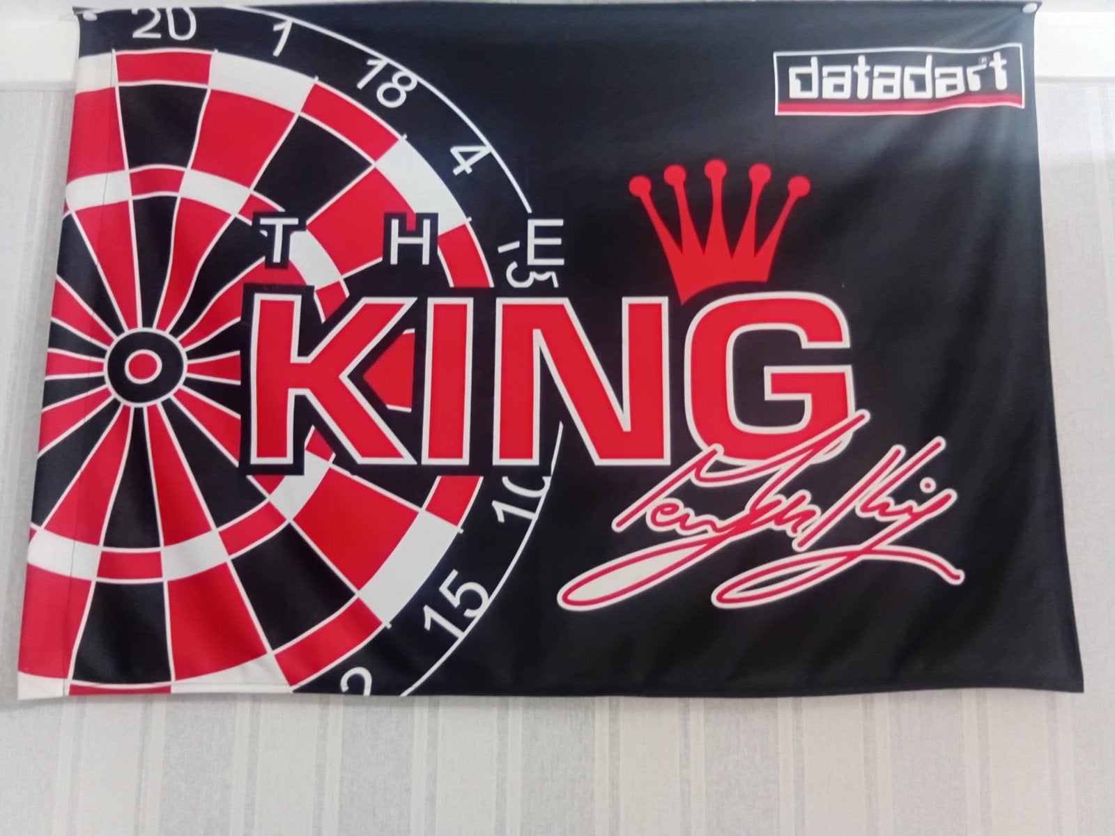 Datadart 'The King' dartbord banner, Ophalen of Verzenden, Zo goed als nieuw, Overige typen