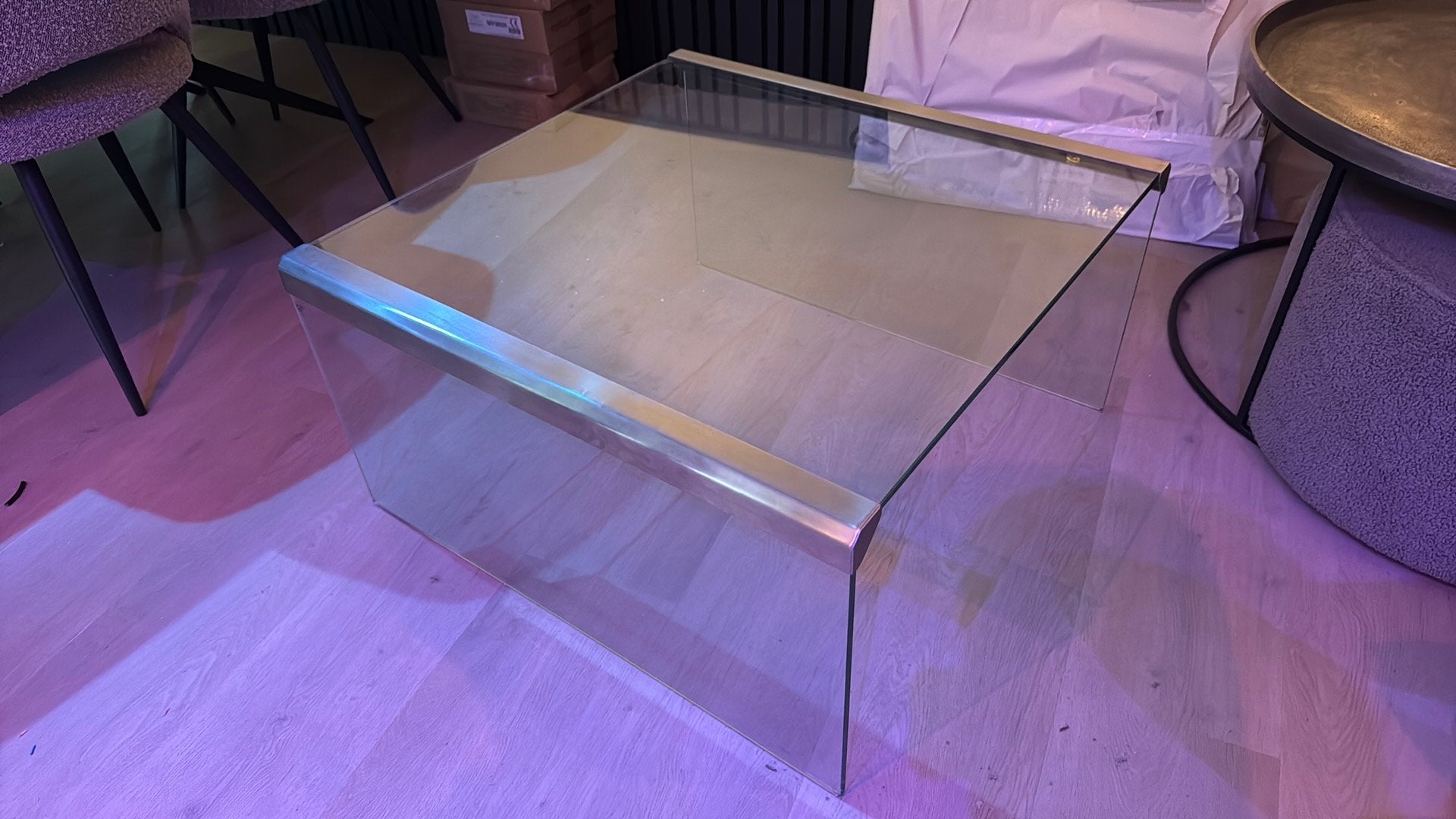 Gallotti&Radice Bijzettafel, Rond, 50 tot 100 cm, Ophalen of Verzenden, Glas