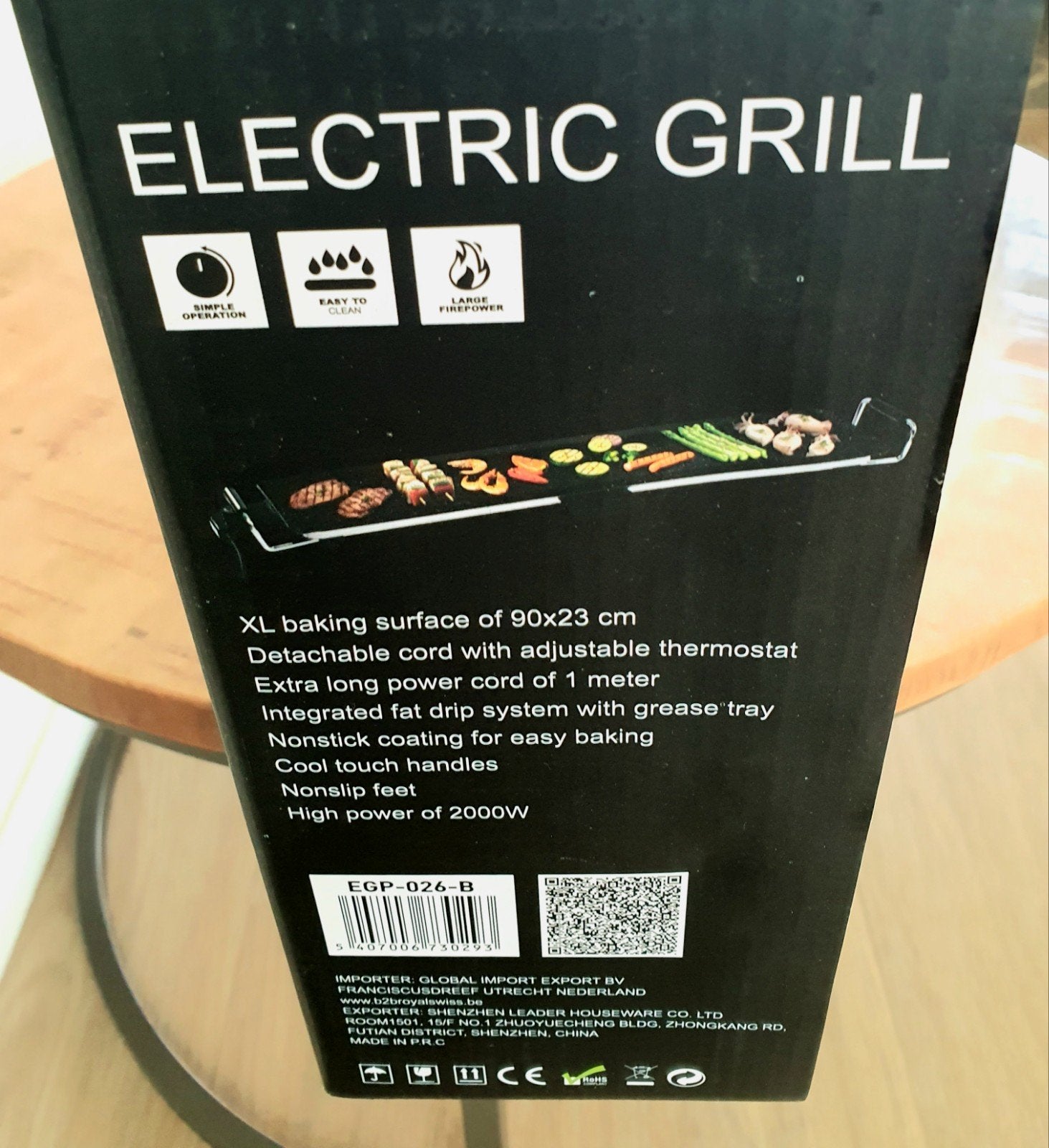 Grillplaat XXL - Bakplaat 2000W voor 8 personen NIEUW, Nieuw, Royal Swiss, Ophalen of Verzenden, Tafelgrill