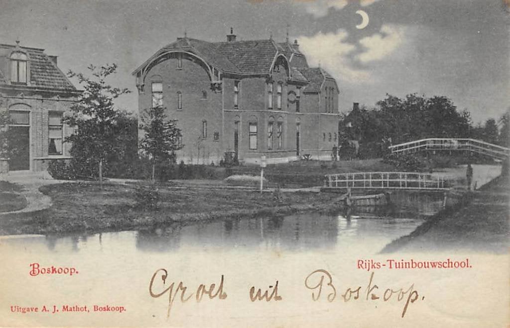 Boskoop Rijks-Tuinbouw school 1900, Verzenden, Voor 1920, Gelopen, Zuid-Holland