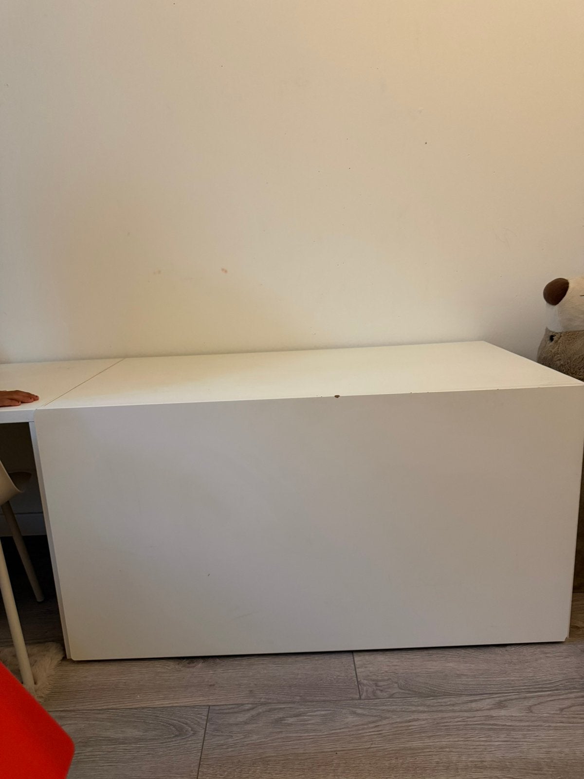SMÅSTAD Speelgoedkist met bank, wit/wit, 90x52x48 cm, Ophalen, Gebruikt, Overige typen