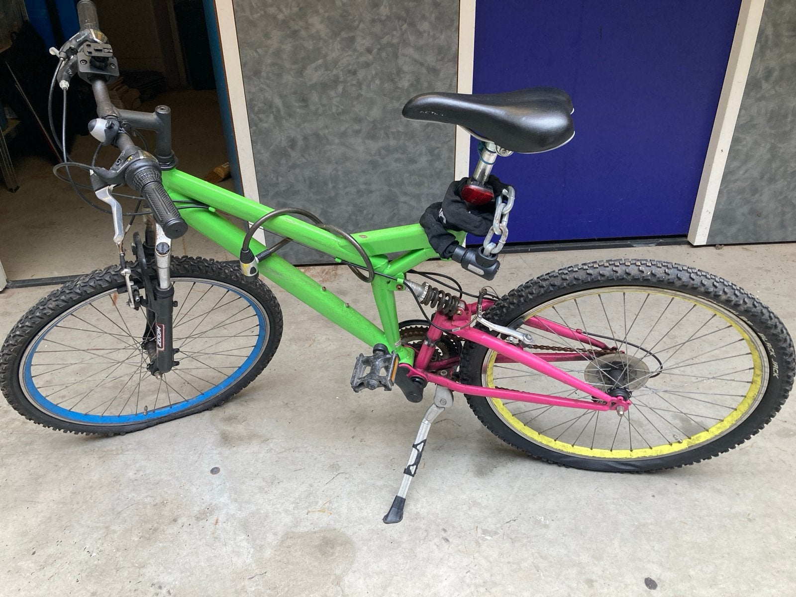 Groene mountainbike met dubbele vering, Gebruikt, 53 tot 57 cm, Ophalen, Overige merken