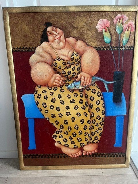 Origineel schilderij Ada Breedveld (1995), Ophalen, Zo goed als nieuw, Schilderij, 75 cm of meer