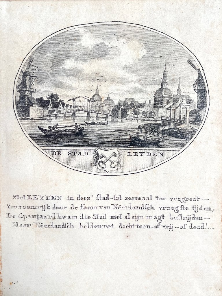 Antieke Gravure De Stad Leyden 1793 Anna Catharina Brouwer, Ophalen of Verzenden, Stadsgezicht, Gravure, 1700 - 1799