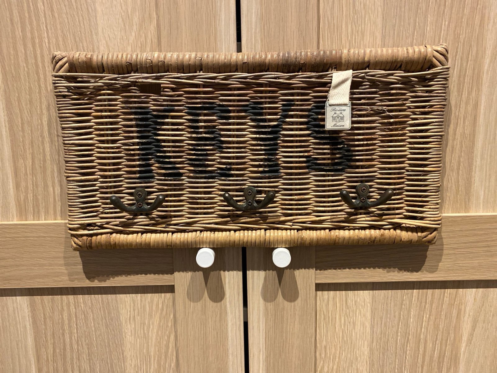 Rotan sleutelrekje of kapstokje Riviera Maison, Huis en Inrichting, Woonaccessoires | Kapstokken, Wandkapstok, Overige materialen