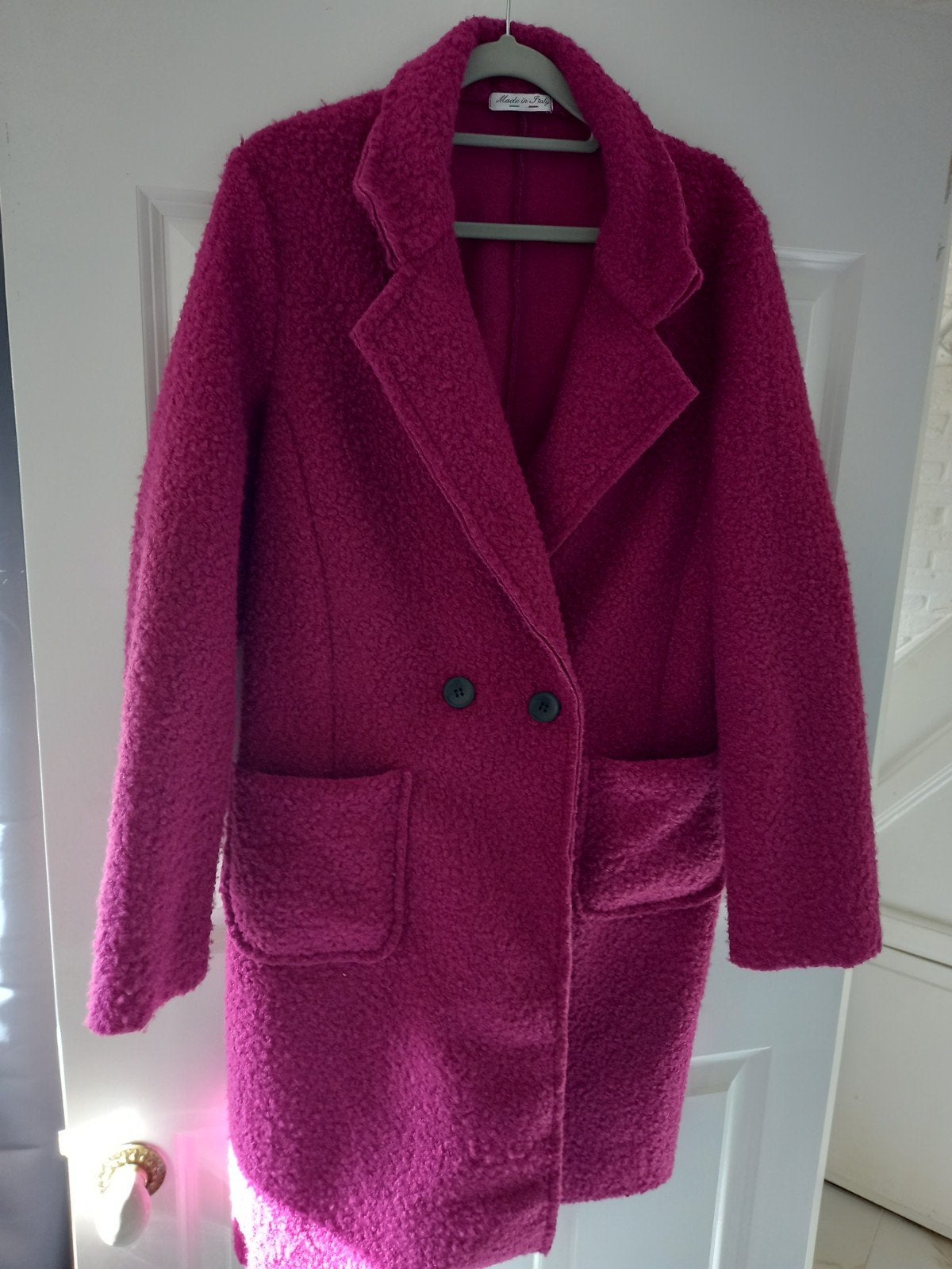 Mooie fuchsia dames tussenjas, maat M, Ophalen of Verzenden, Zo goed als nieuw, Maat 38/40 (M), Roze