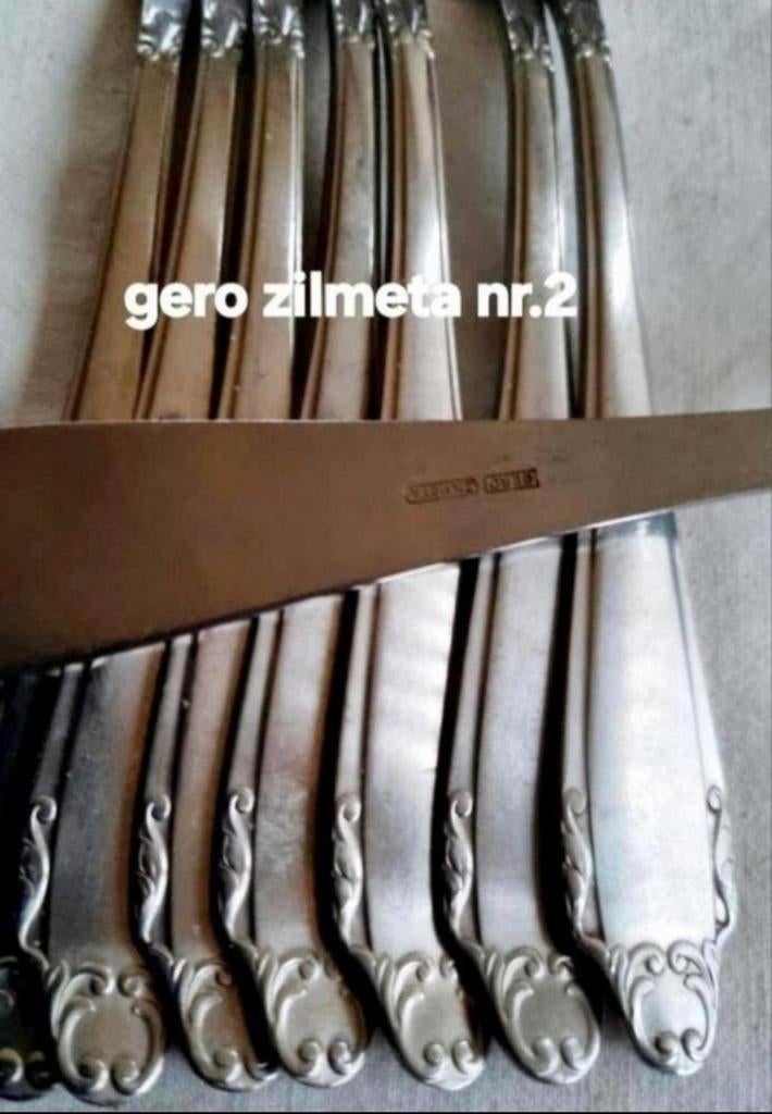Bestek Gero Zilmeta relief barokke puntige handvatten, Antiek en Kunst, Antiek | Bestek, Ophalen of Verzenden
