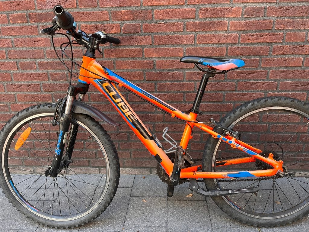 Kinder mountainbike Cube - 24 inch - oranje, Fietsen en Brommers, Fietsen | Mountainbikes en ATB, Gebruikt, Velgrem, Ophalen, Overige merken