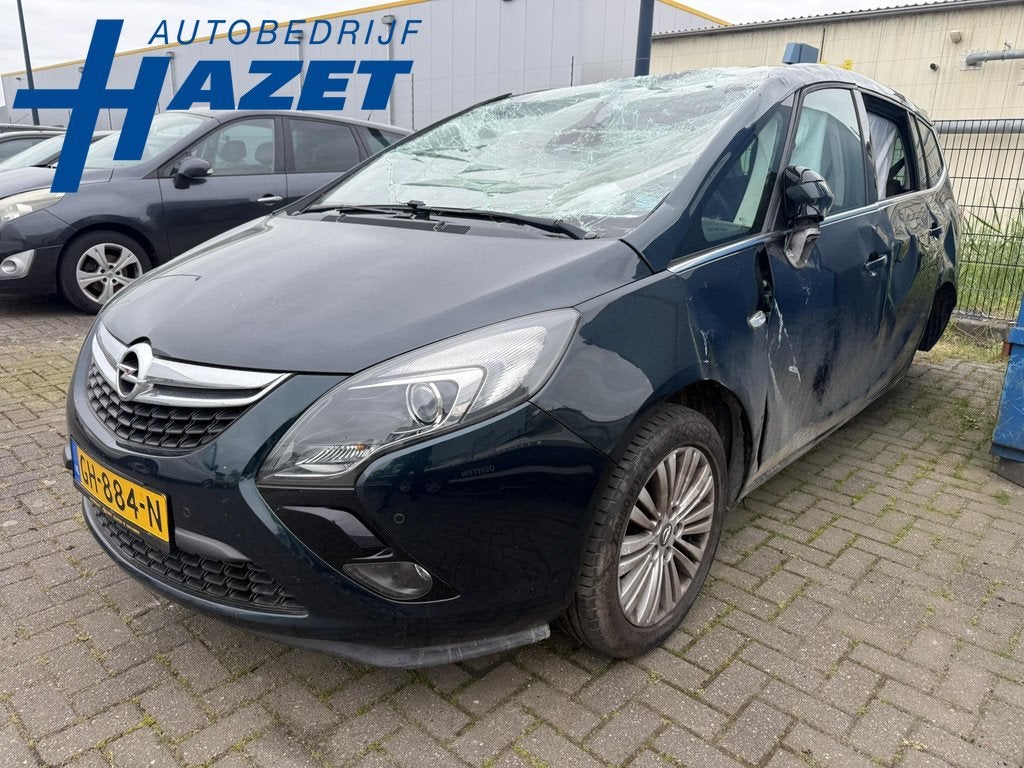 Opel Zafira Tourer 1.4T 140 PK 7-PERS. SCHADE AUTO - MOTOR L, Auto's, Opel, Euro 5, Stof, Gebruikt, Zwart