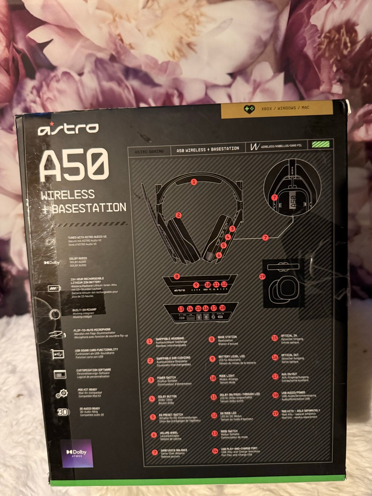 Astro A50 Wireless + Base Station Gaming Headset Xbox, Computers en Software, Headsets, Nieuw, Ophalen of Verzenden, Draadloos