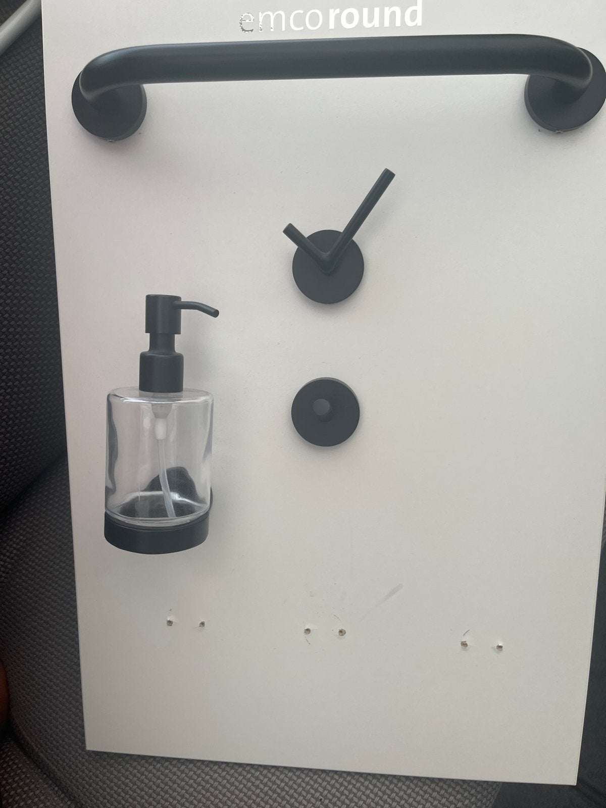 Emco Round Badkamer Accessoires Set - Mat Zwart, Huis en Inrichting, Handdoekenrek, Ophalen of Verzenden, Zo goed als nieuw, Overige merken