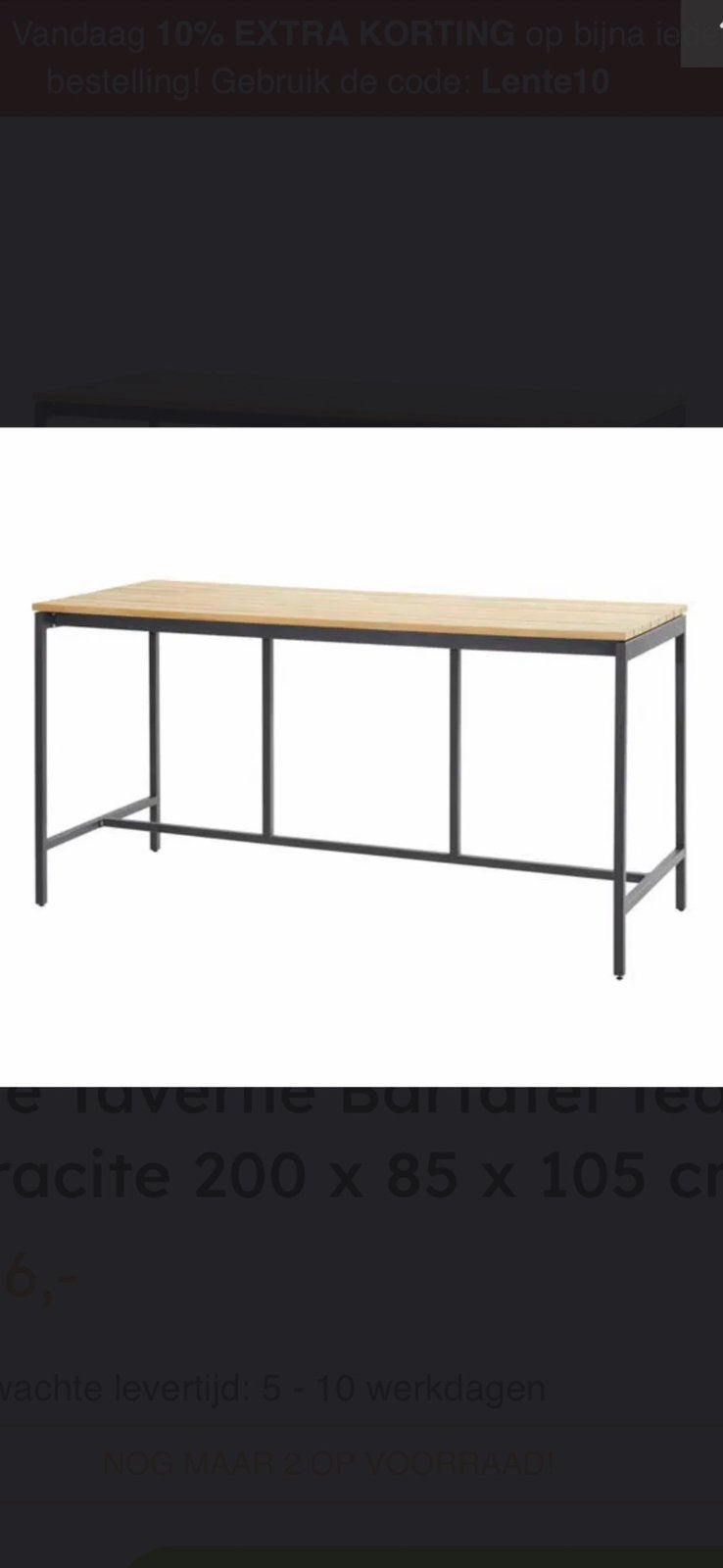 Luxe 4SO Taverne bartafel 200x85x105cm, NIEUW! €225,-!, Ophalen, Nieuw