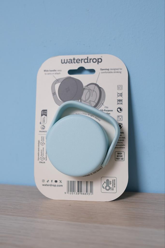 Lichtblauwe Waterdrop metalen dop met drinktuit, Ophalen, Overige materialen, Overige typen, Nieuw