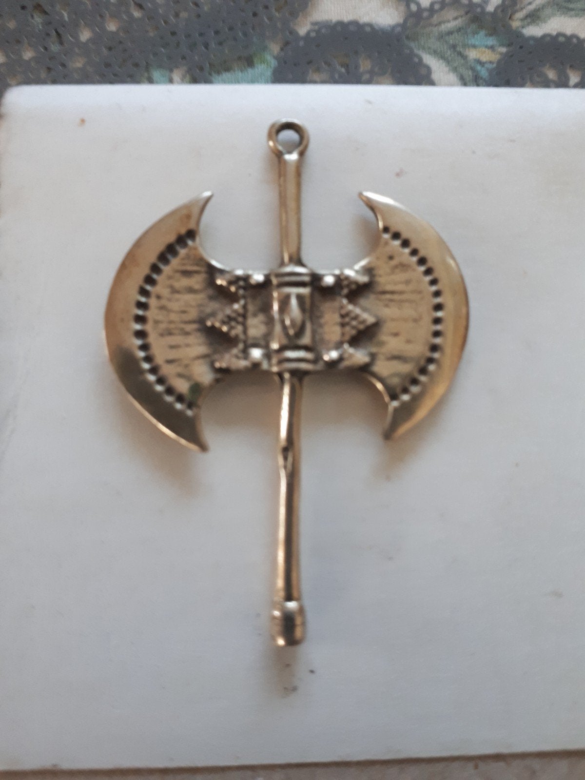 Mooie hanger dubbele bijl (Viking) sterling zilver, Ophalen of Verzenden, Zo goed als nieuw, Zilver, Zilver