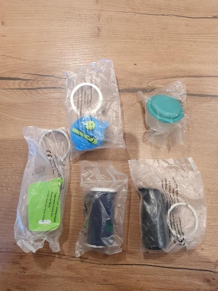 Set van 5 sleutelhangers Tupperware, Ophalen of Verzenden, Nieuw