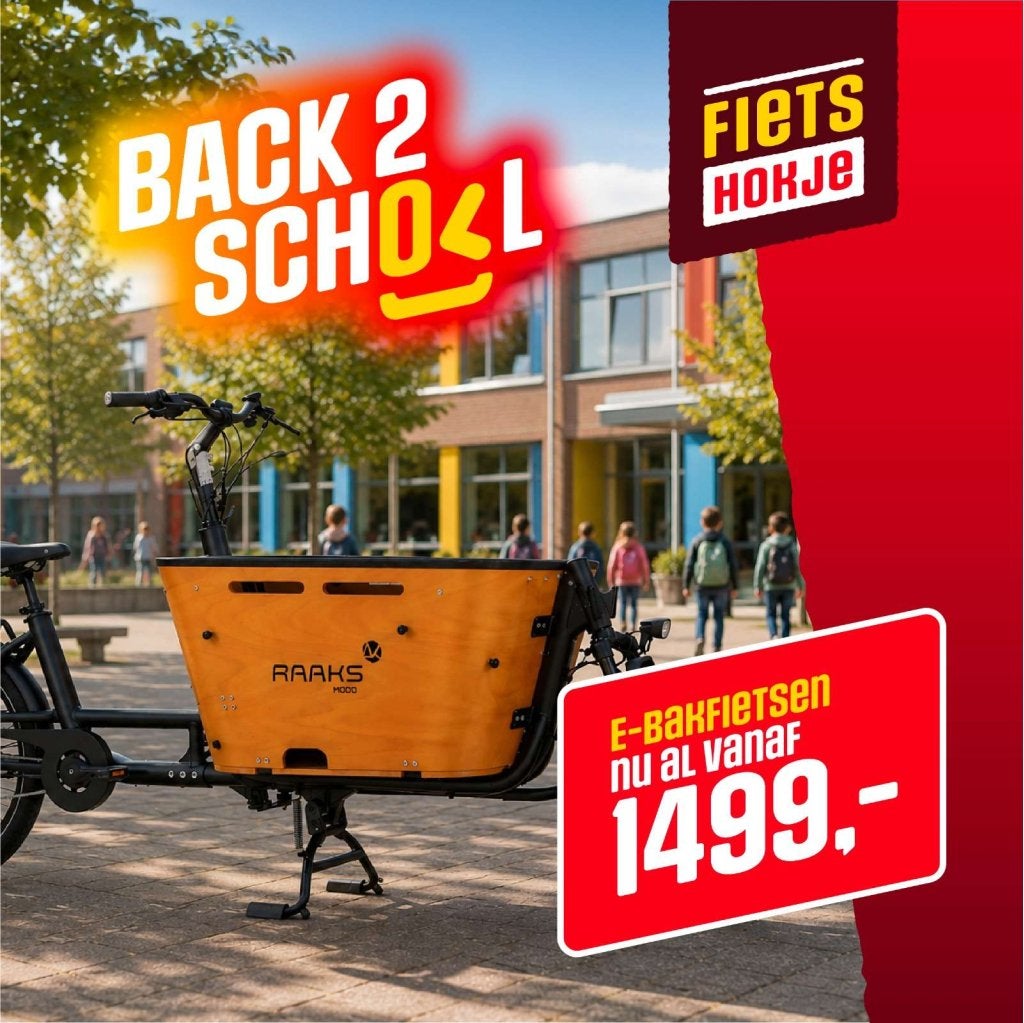 Fietshokje Hoofddorp:  Back 2 School  –  Raaks E-Bakfietsen, Huif, Niet ingevuld, Nieuw, Ophalen of Verzenden
