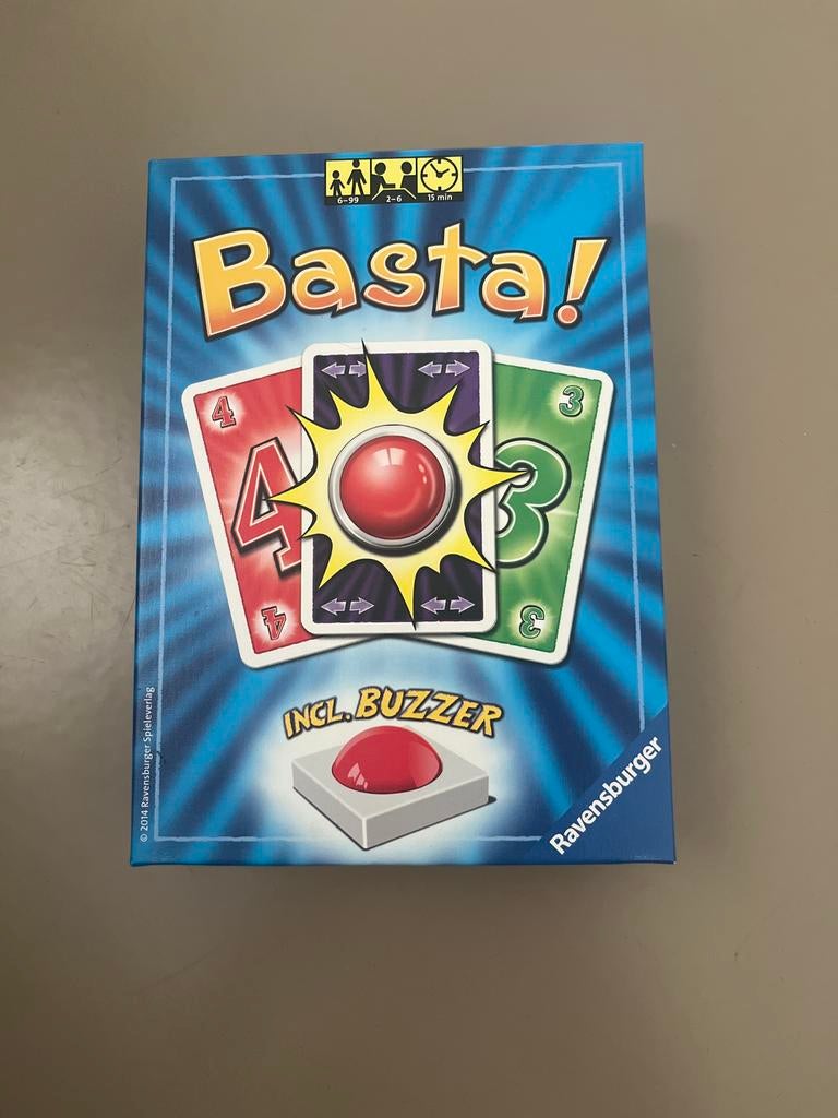 Basta! kaartspel met buzzer, Drie of vier spelers, Ophalen of Verzenden, Gebruikt