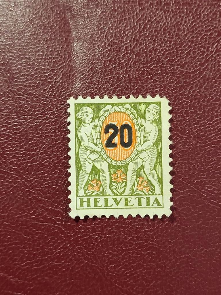 Zwitserse Portozegel 20 Centimes (1924-1926), Ophalen of Verzenden, Postfris
