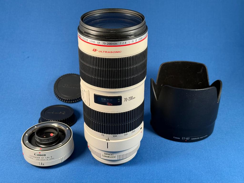 Canon EF 70-200 mm f/2.8 L IS II USM + extender 1.4 x, Ophalen of Verzenden, Zo goed als nieuw, Telelens, Zoom