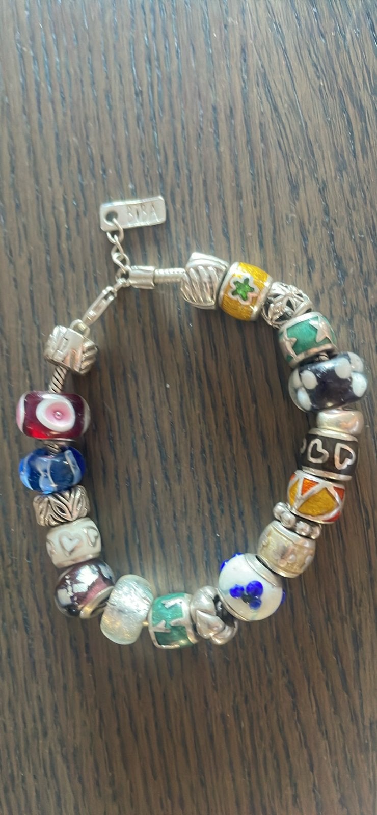 Biba bedelarmband met diverse kralen, Overige materialen, Gebruikt, Overige kleuren, Verzenden