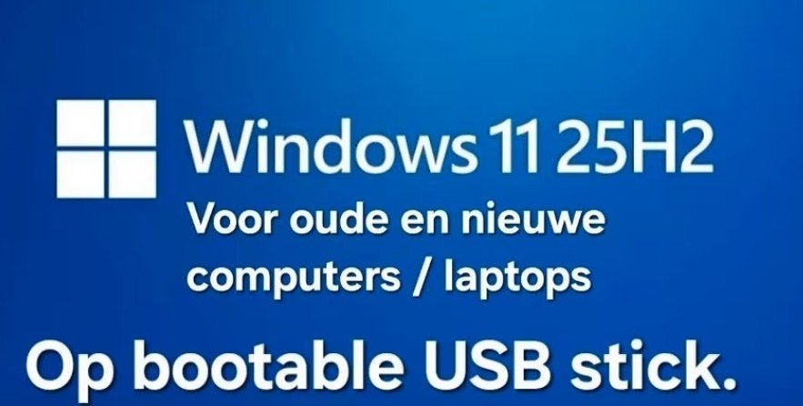 Windows 11 NL versie 25H2 installatie bestanden op USB stick, Computers en Software, Besturingssoftware, Verzenden, Nieuw, Windows