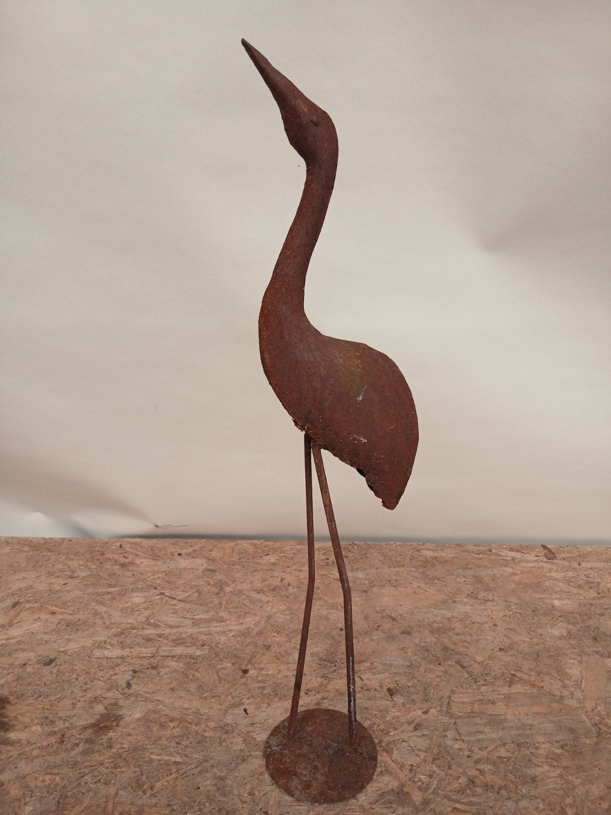 Metalen reiger beeld - 56 cm hoog, Ophalen of Verzenden, Overige stijlen, Metaal, 50 - 100 cm