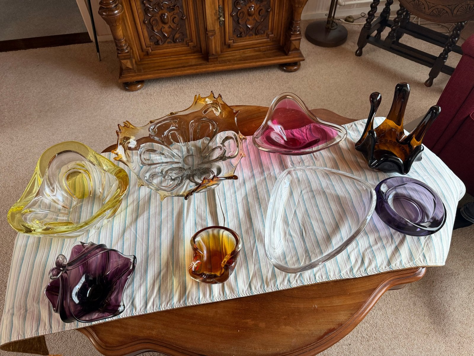 Diverse collectie Murano-stijl glaswerk, Antiek en Kunst, Ophalen