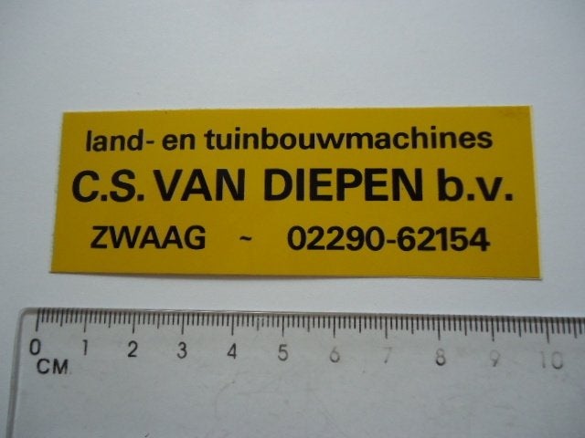 sticker oud ZWAAG Van Diepen machine landbouw tuinbouw boer, Verzenden, Zo goed als nieuw, Bedrijf of Vereniging