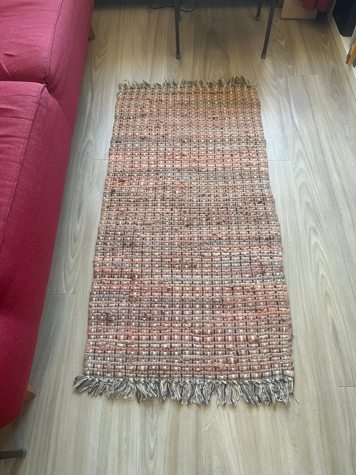 Oranje vloerkleed Søstrene Grene, Huis en Inrichting, Stoffering | Tapijten en Kleden, 100 tot 150 cm, Oranje, Zo goed als nieuw
