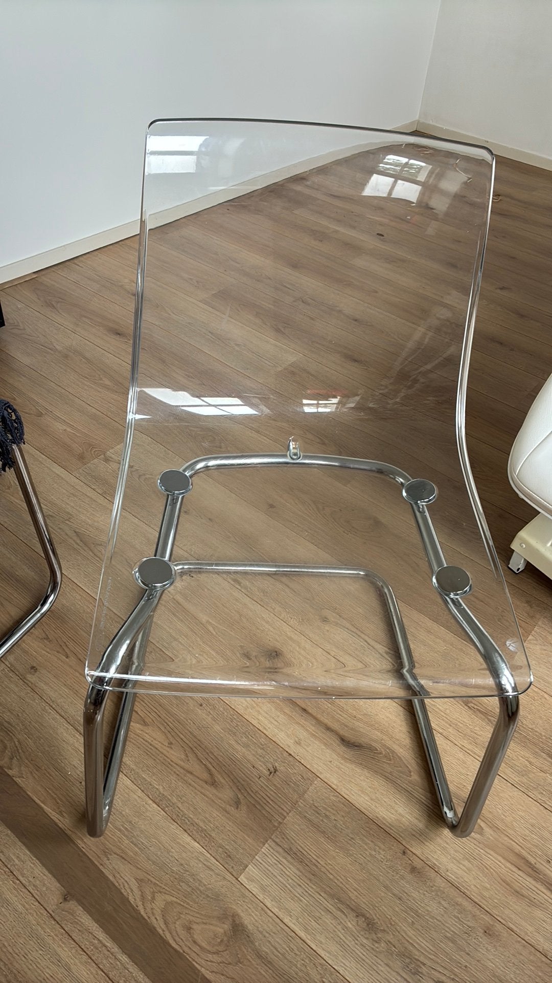 Ikea transparante stoel x2, Ophalen of Verzenden, Gebruikt, Overige kleuren, Twee