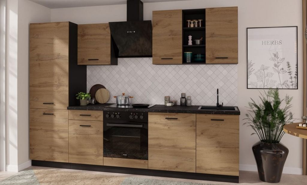 keukenblok topkeuken nieuw beste deal beste prijs nieuw acti, Huis en Inrichting, Overige materialen, Bruin, Nieuw, Enkelwandige keuken