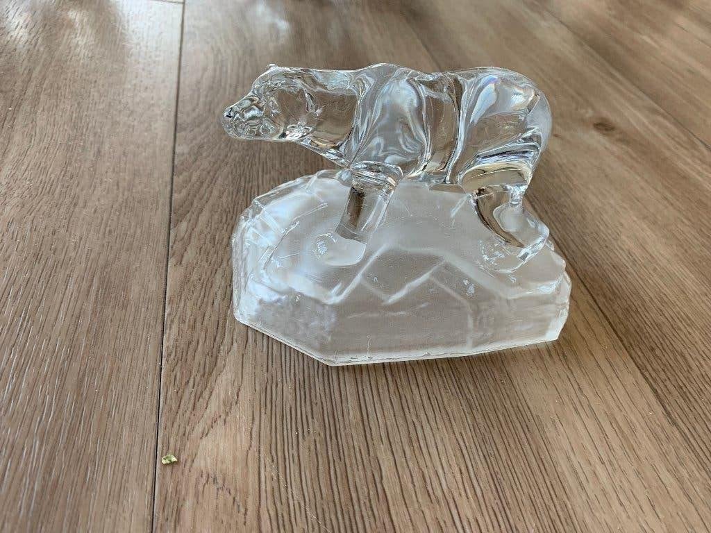 Te koop beeldje:  glazen ijsbeer, Ophalen, Zo goed als nieuw, Glas