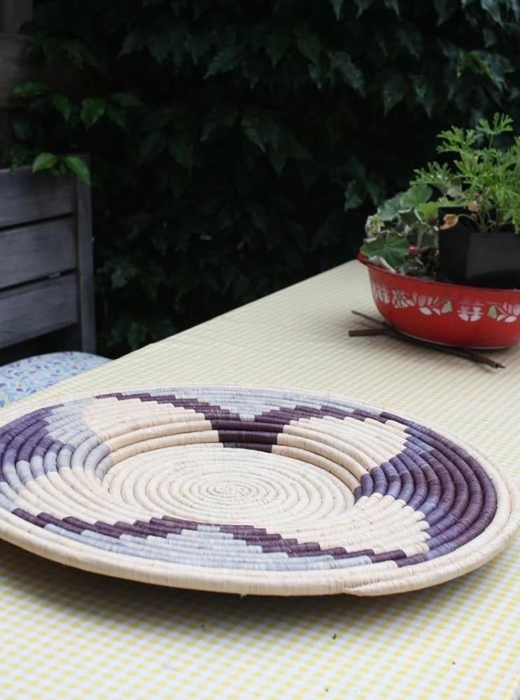 Decoratieve rieten schaal/mand - Wanddecoratie, Schaal, Rond, Ophalen of Verzenden, Zo goed als nieuw