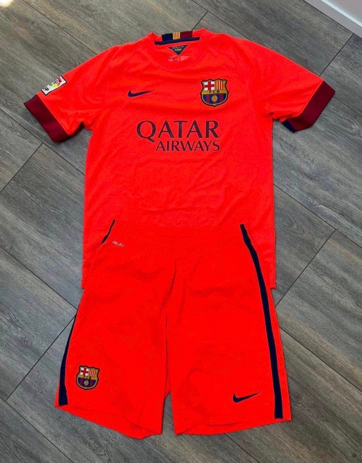 Origineel FC Barcelona voetbal tenue shirt en broek maat M, Maat M, Ophalen, Gebruikt, Set