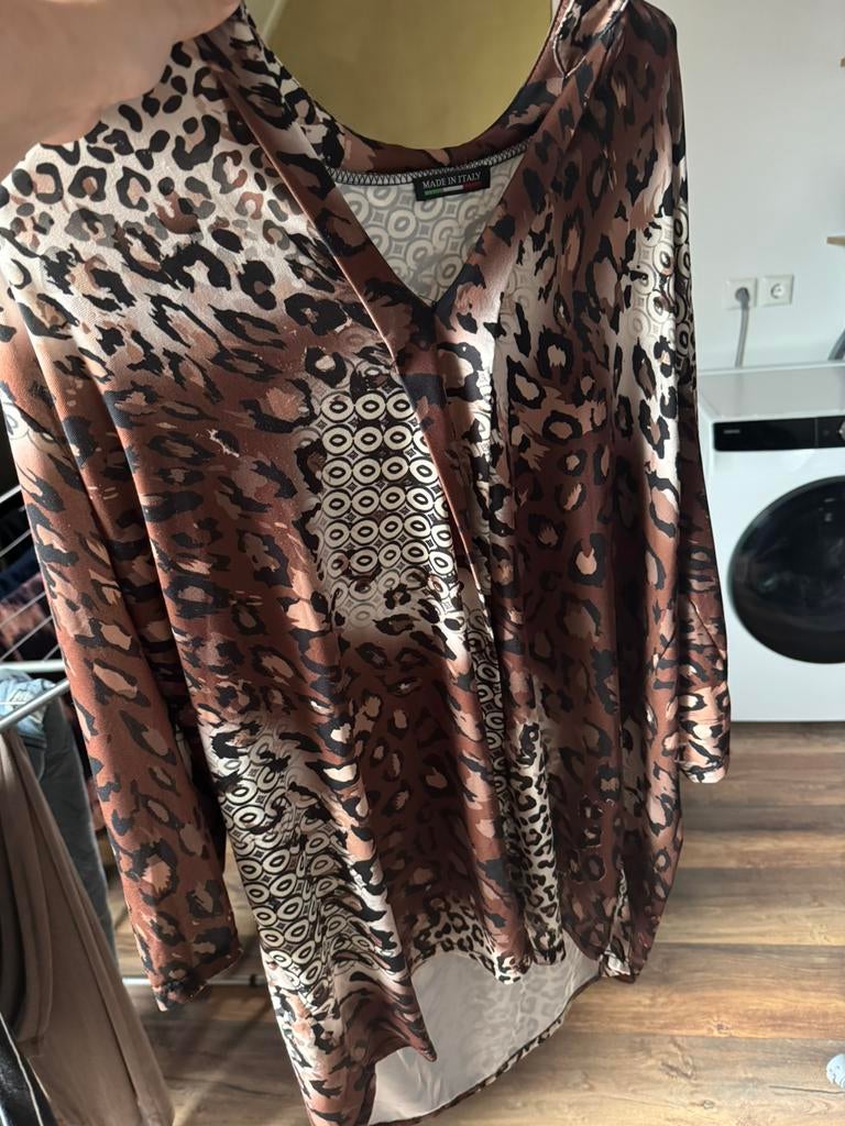 Leuke blouse, Ophalen of Verzenden, Gedragen, Maat 42/44 (L), Bruin