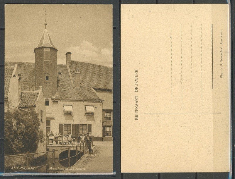 Amersfoort 1930 Muurhuizen Sluisje Ansichtkaart m-151a jdu, Verzenden, 1920 tot 1940, Ongelopen, Utrecht