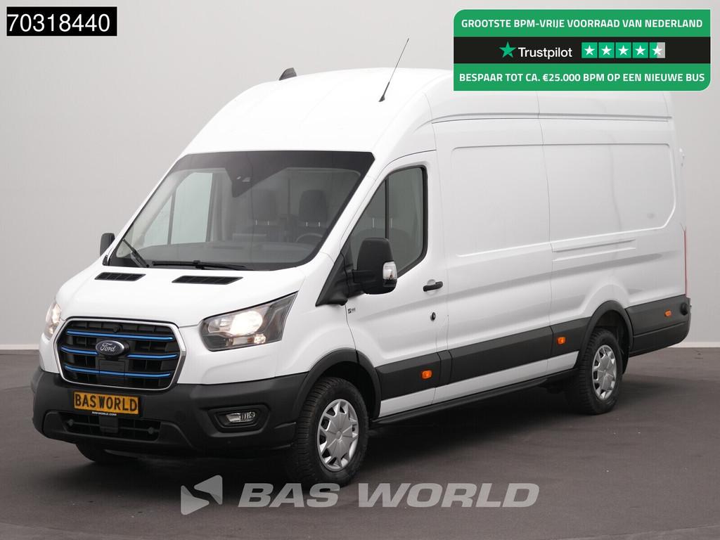 Ford e-Transit 184pk Elektrisch 68kWh 317km WLTP L4H3 Hoog D, Auto's, Automaat, Stof, Gebruikt, Multifunctioneel stuurwiel