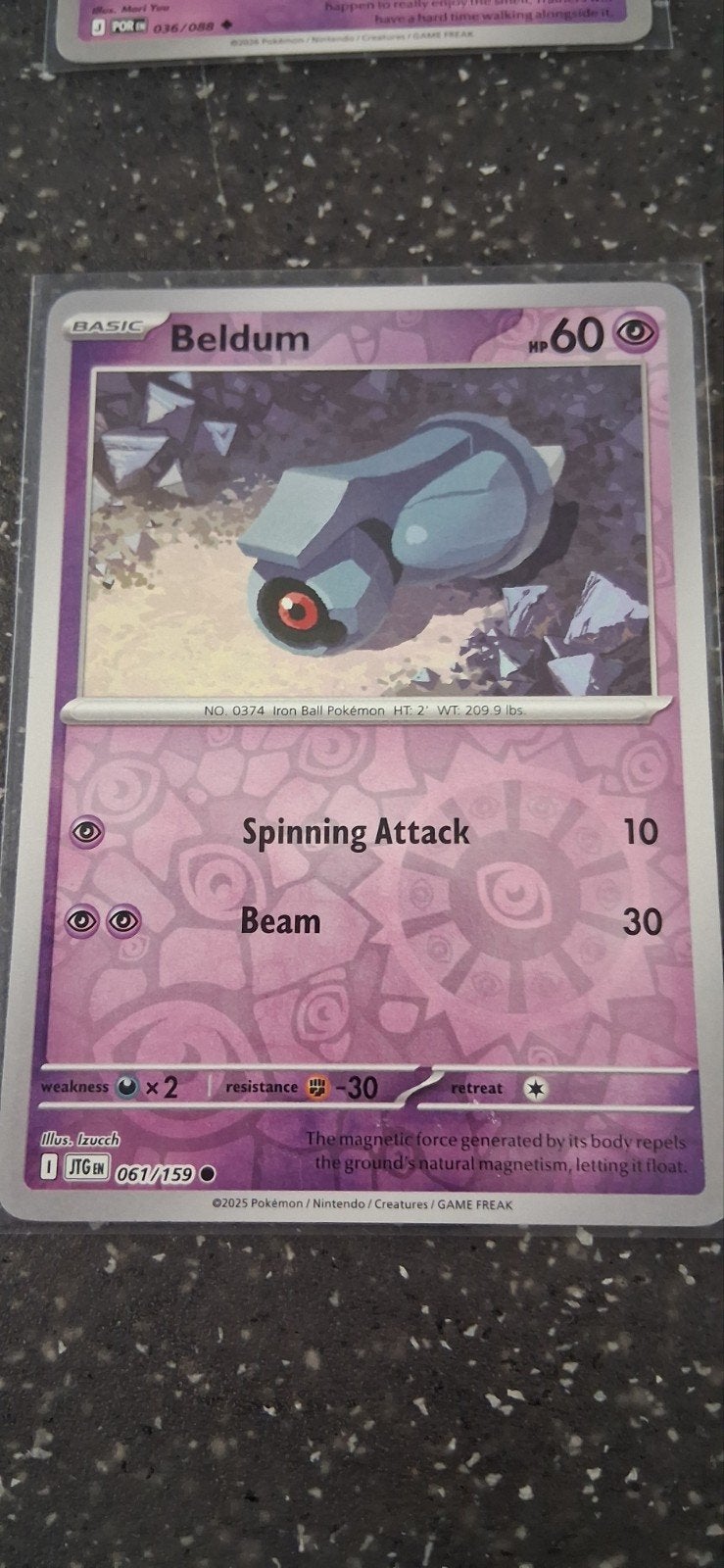 Pokémon Kaart: Beldum (061/159) - Basic - 60 HP, Ophalen of Verzenden, Zo goed als nieuw, Losse kaart
