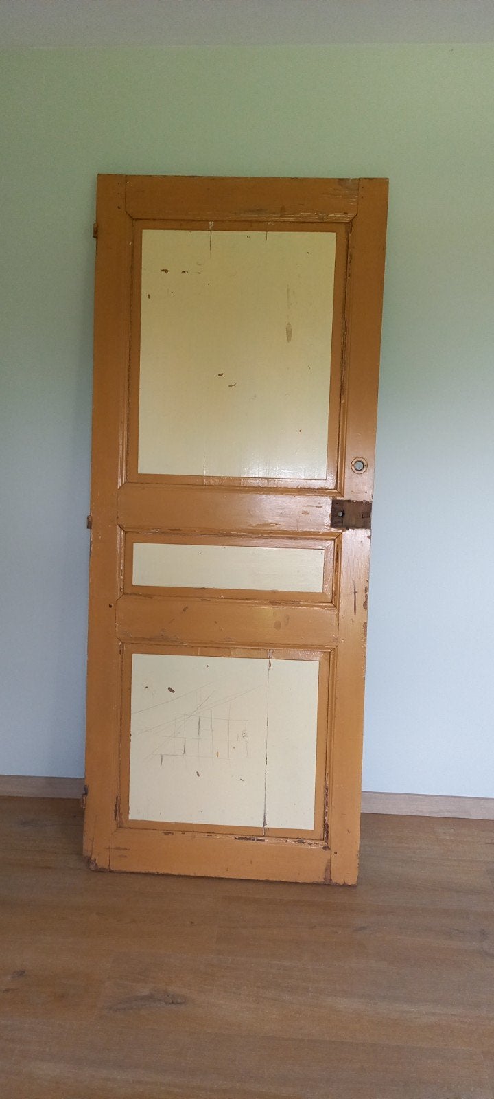 Oude houten paneeldeur 198x79 cm, Ophalen, Gebruikt, Minder dan 80 cm, Binnendeur