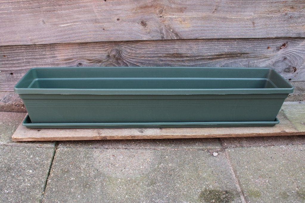 * NIEUW Elho PLANTENBAK + schotel / groen / 80 x 17 x 14 *, Ophalen, Kunststof, Minder dan 30 cm, Nieuw