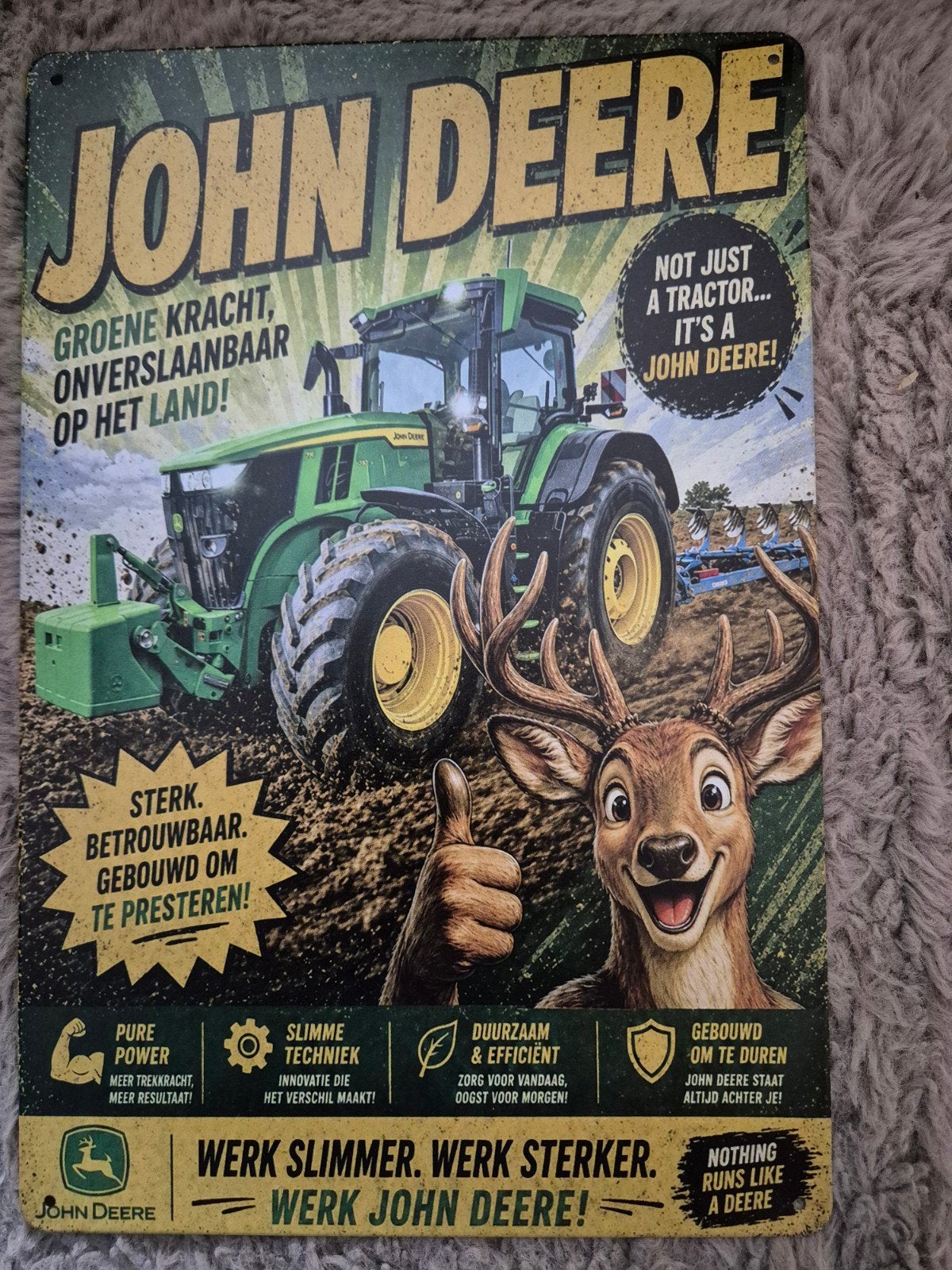 John deere reclamebord, Verzamelen, Merken en Reclamevoorwerpen, Nieuw, Reclamebord, Ophalen of Verzenden