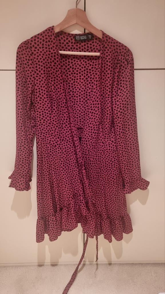 Leuke roze jurk met stippen - Guts & Gusto - Maat S, Kleding | Dames, Jurken, Zo goed als nieuw, Maat 36 (S), Roze, Boven de knie
