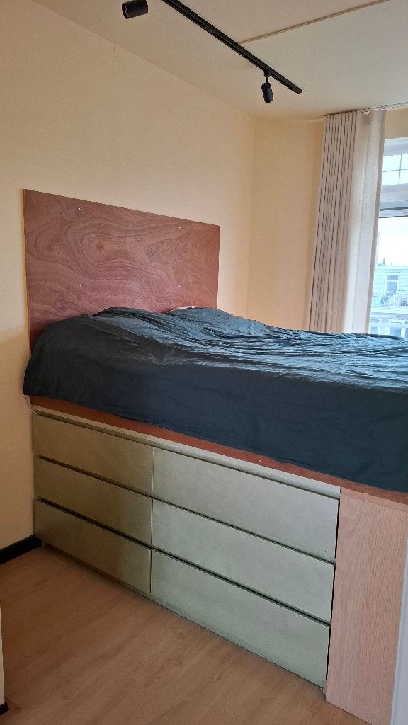 Bed 1,60 x 2,00 opberglades opbergbed, opbergkasten malm, Ophalen, Gebruikt, Overige kleuren, Tweepersoons